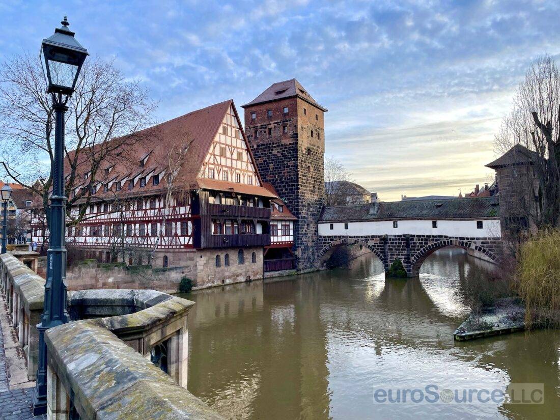 Sun rising over the Pegnitz