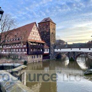 Sun rising over the Pegnitz