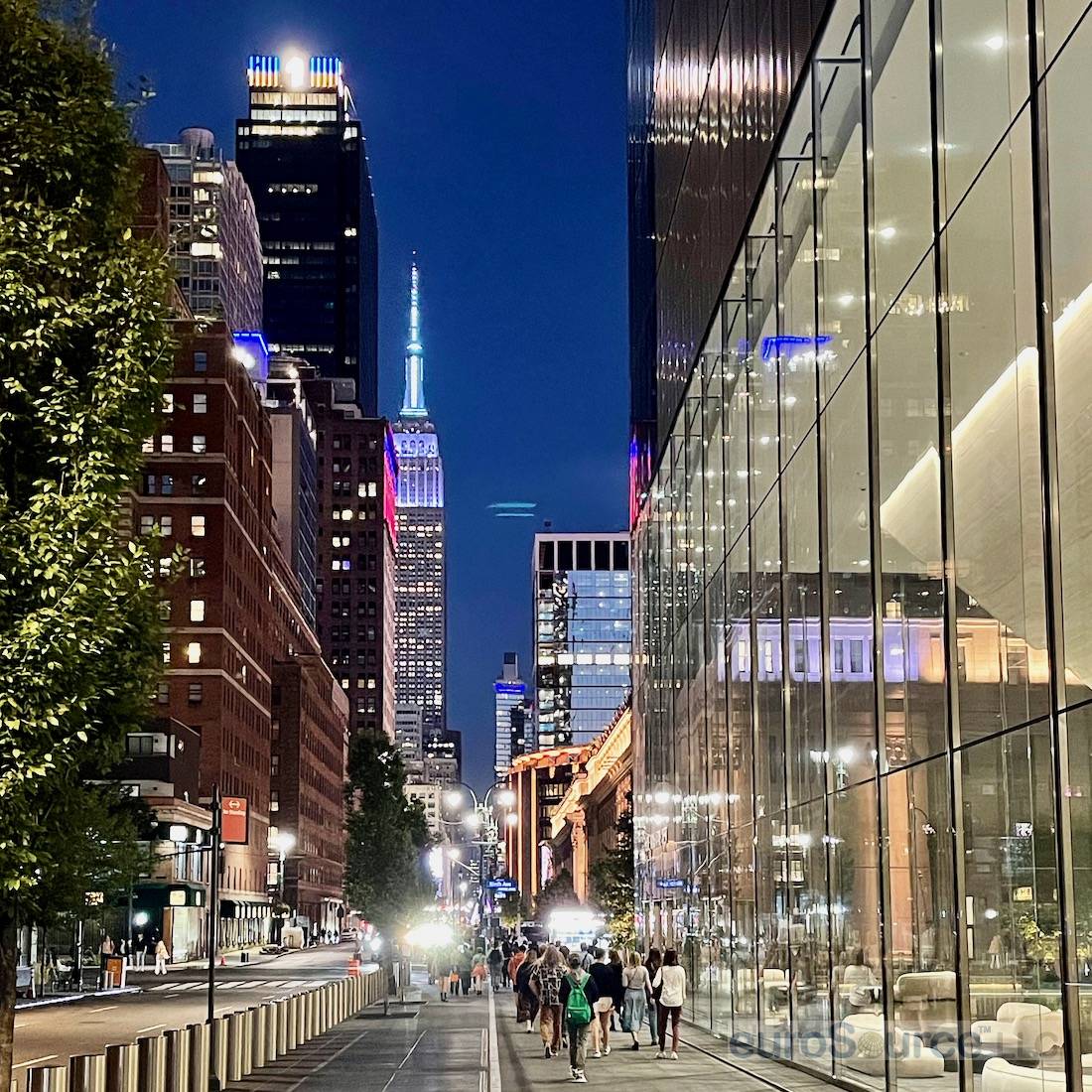 Empire Stater Building at night.